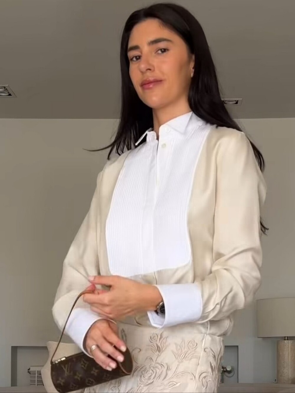 ZARA 100% SILK BIB SHIRT ZW COLLECTION